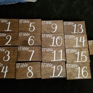 Wood Wedding Table Numbers